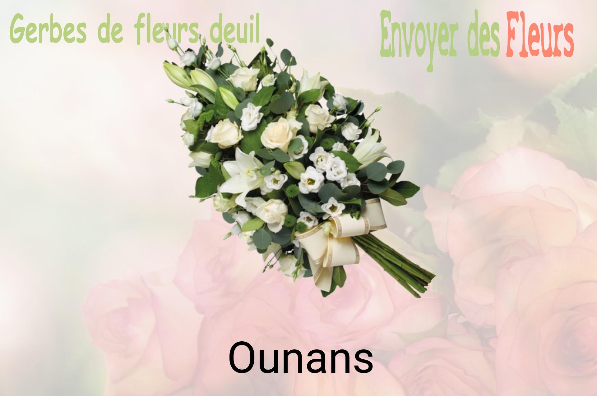 Gerbe de fleurs de deuil livrée à Ounans